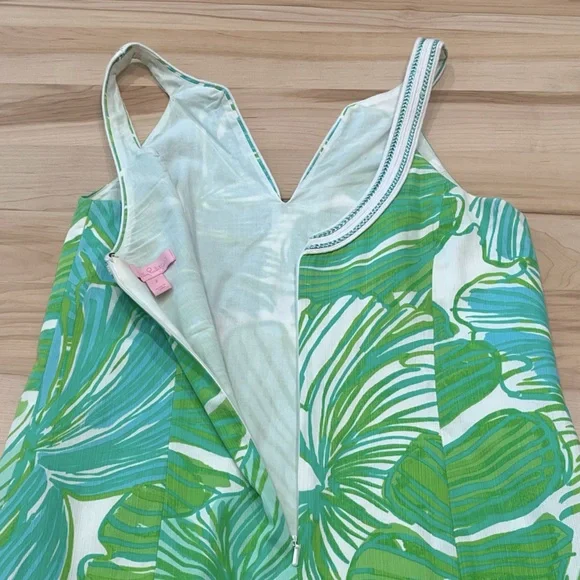 Lilly Pulitzer Tessa Shift Dress in Green Sheen Fronds Place and Size 2 - Picture 11 of 13